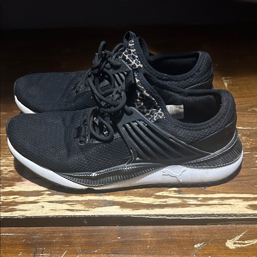 Black and White Puma Athletic Shoes